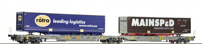 Articulated intermodal car of AAE with 2 trailers<br /><a href='images/pictures/Roco/Roco-67410.jpg' target='_blank'>Full size image</a>